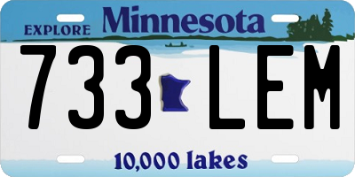 MN license plate 733LEM