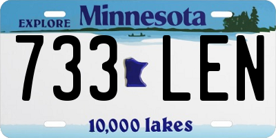 MN license plate 733LEN