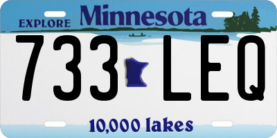 MN license plate 733LEQ