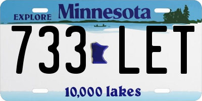 MN license plate 733LET
