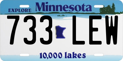 MN license plate 733LEW