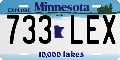 MN license plate 733LEX