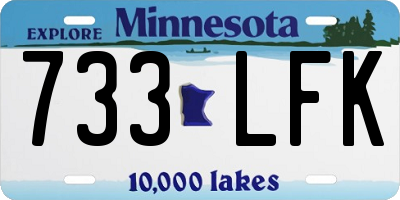 MN license plate 733LFK