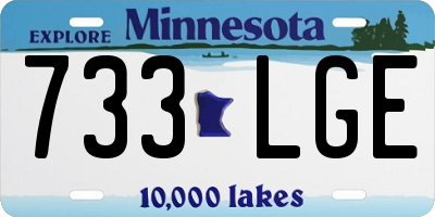 MN license plate 733LGE