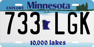 MN license plate 733LGK