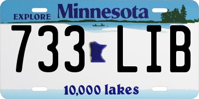 MN license plate 733LIB