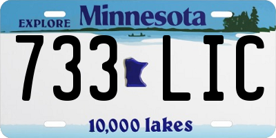 MN license plate 733LIC