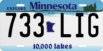 MN license plate 733LIG