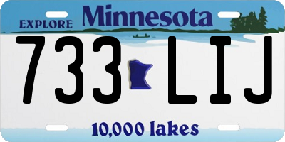 MN license plate 733LIJ