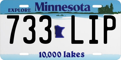 MN license plate 733LIP