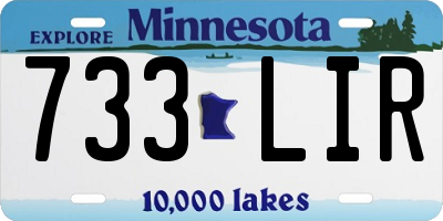 MN license plate 733LIR