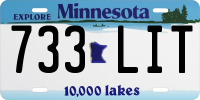 MN license plate 733LIT