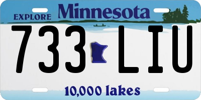 MN license plate 733LIU