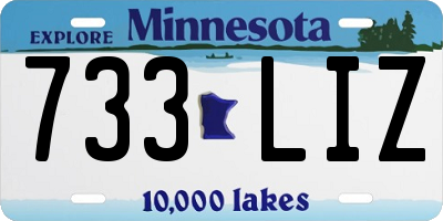 MN license plate 733LIZ