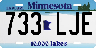 MN license plate 733LJE