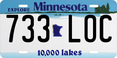 MN license plate 733LOC
