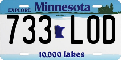 MN license plate 733LOD