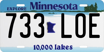 MN license plate 733LOE