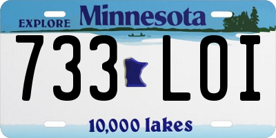 MN license plate 733LOI