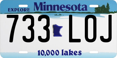 MN license plate 733LOJ