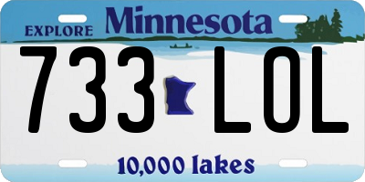 MN license plate 733LOL