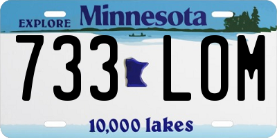 MN license plate 733LOM