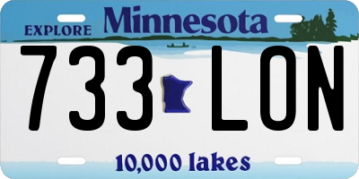 MN license plate 733LON