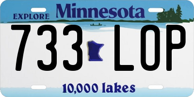 MN license plate 733LOP