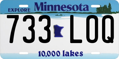 MN license plate 733LOQ