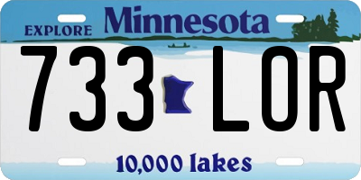 MN license plate 733LOR