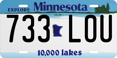 MN license plate 733LOU