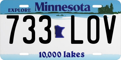 MN license plate 733LOV