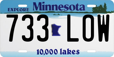 MN license plate 733LOW