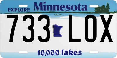 MN license plate 733LOX
