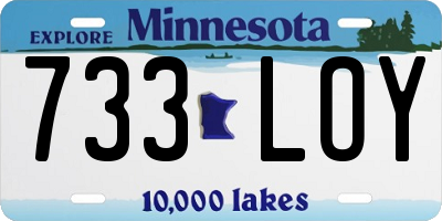 MN license plate 733LOY