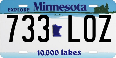 MN license plate 733LOZ