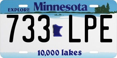 MN license plate 733LPE
