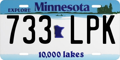 MN license plate 733LPK
