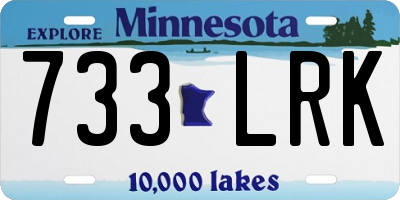 MN license plate 733LRK