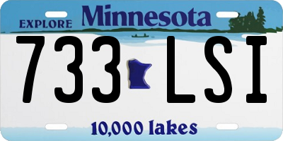 MN license plate 733LSI