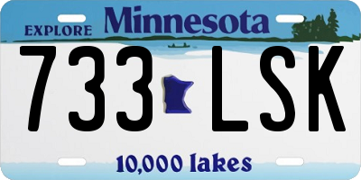 MN license plate 733LSK
