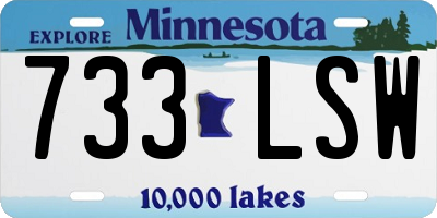 MN license plate 733LSW