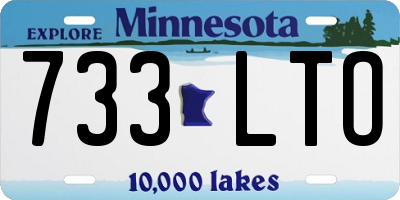 MN license plate 733LTO