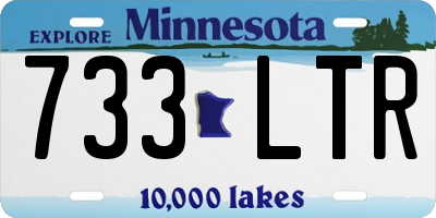 MN license plate 733LTR