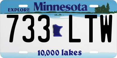 MN license plate 733LTW