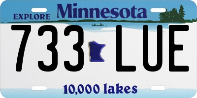 MN license plate 733LUE