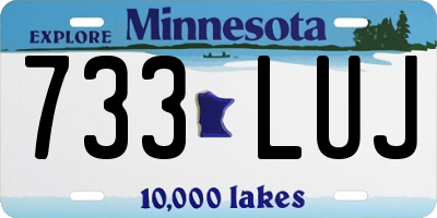MN license plate 733LUJ
