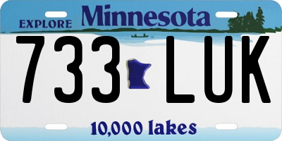 MN license plate 733LUK
