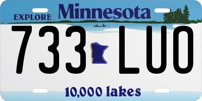 MN license plate 733LUO