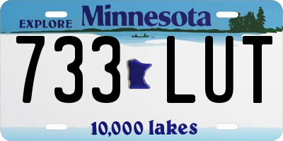 MN license plate 733LUT